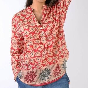 Maison Hotel Nadine Blouse – Las Dalias Print size small 100% cotton
